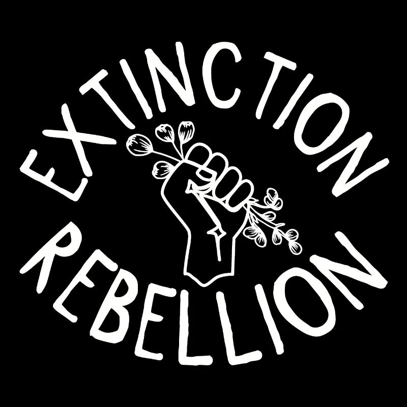 Extinction Rebellion Faust mit Knospe