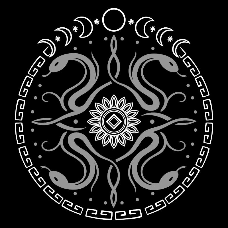 Roue serpentine avec phases de lune