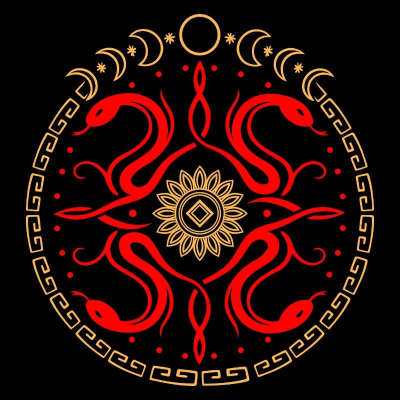 Roue serpentine avec phases de lune