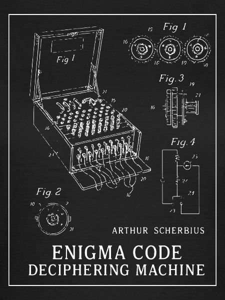 Enigma Code Deciphering Machine Illustration