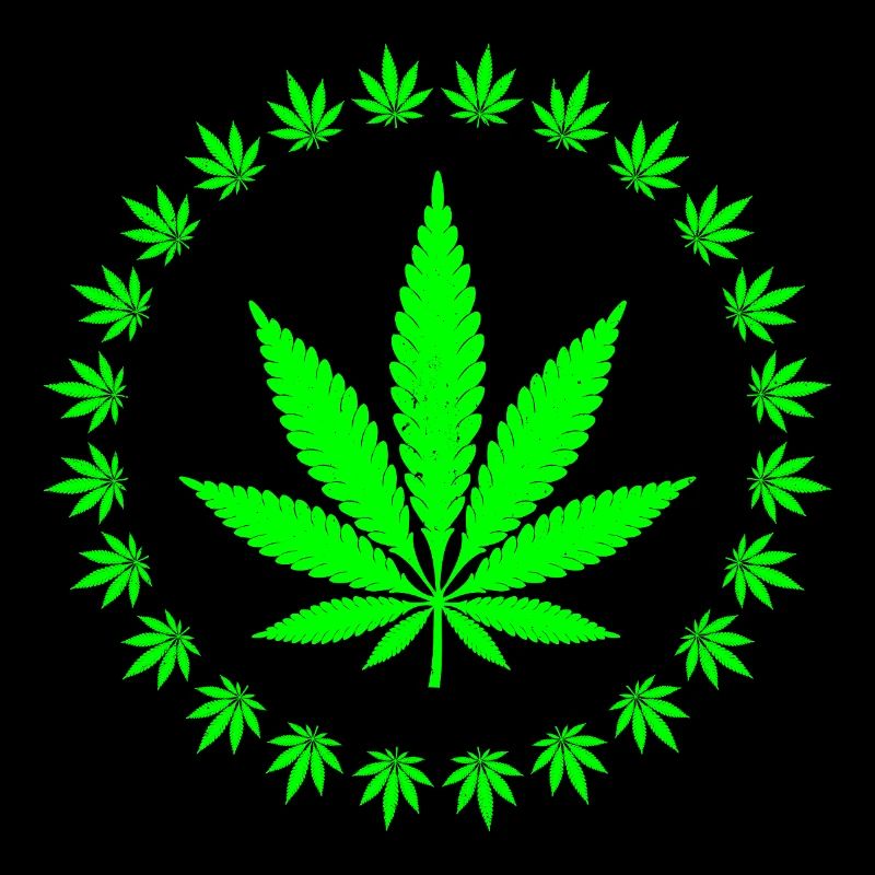 Bright Green Cannabis Leaf Ring Design