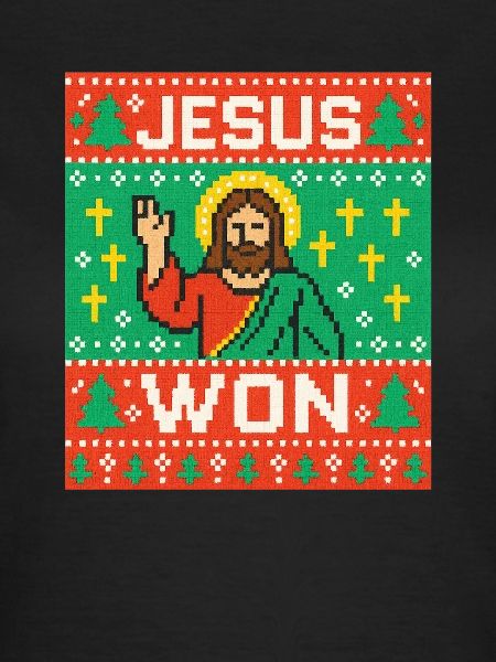 Jesus Won hässlicher Weihnachtspullover-Stil, christlich