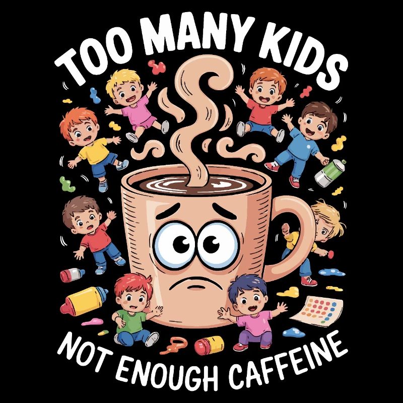 trop d’enfants, pas assez de professeur de caféine, maman.