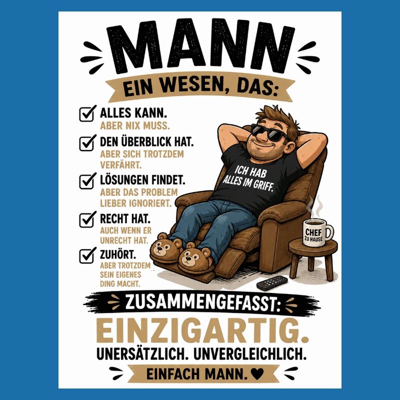Mann: Einzigartig, unverwechselbar