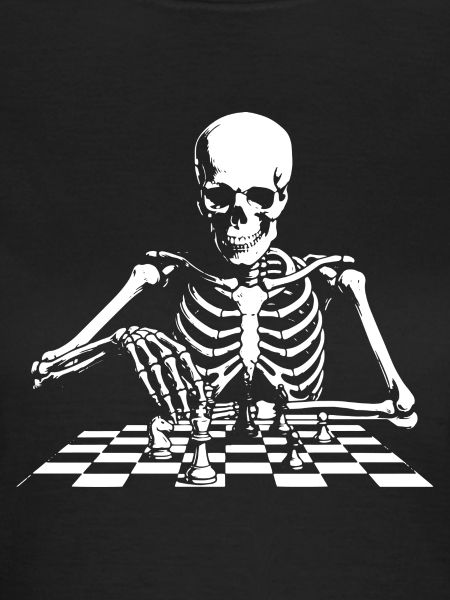 Skelett spielt Schach