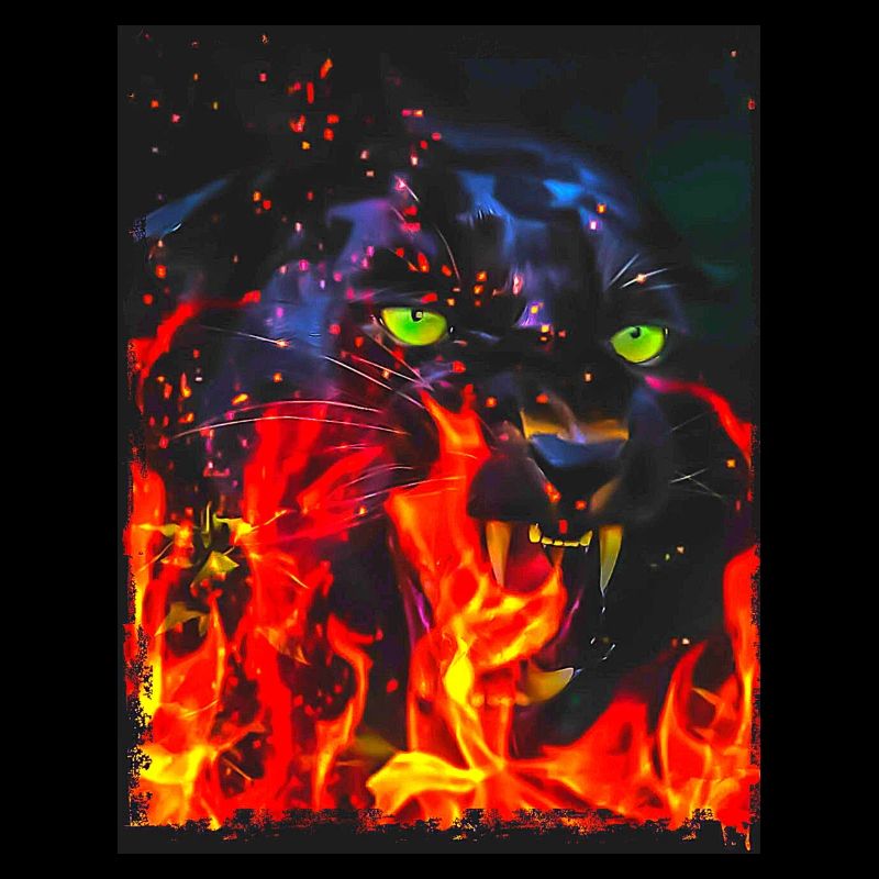 Panter noir dans le feu