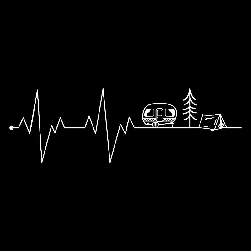 Heartbeat Campingplatz Linie Kunst
