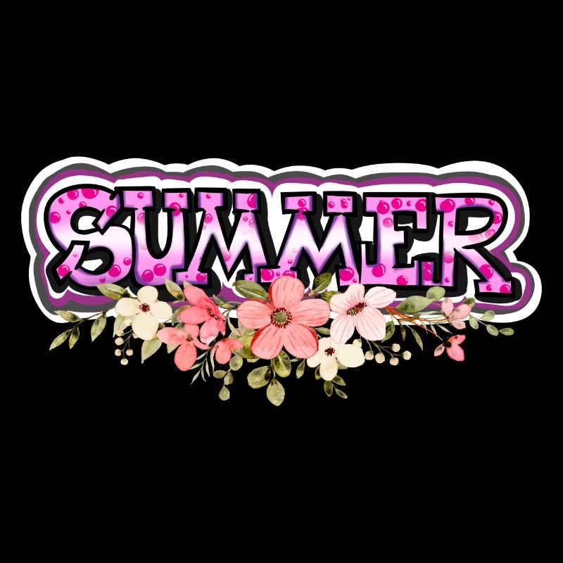 Buzzer lettering with flowers