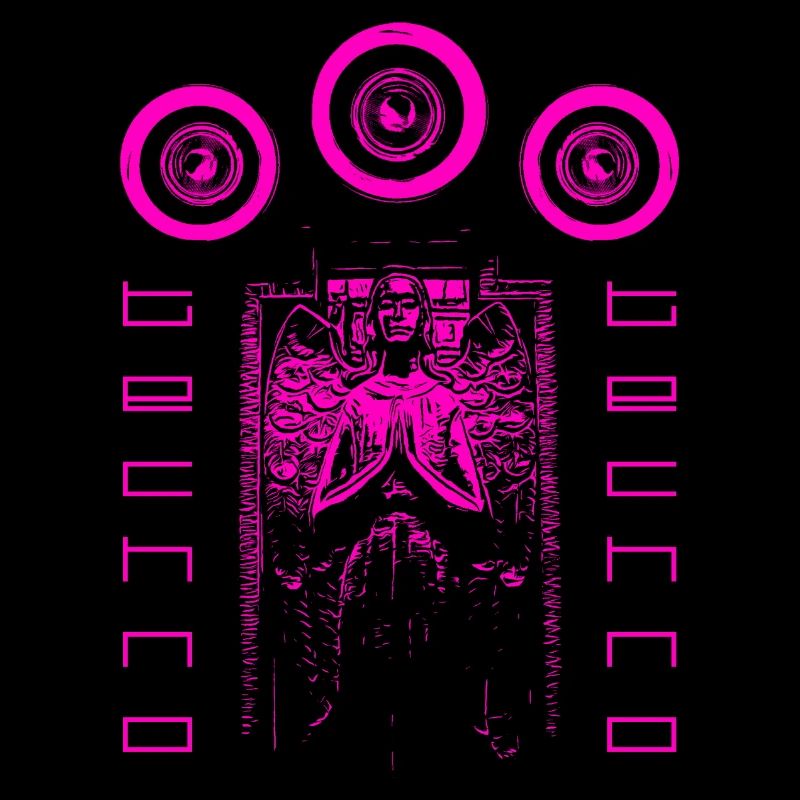 Techno Techno Engel mit Boxen in Pink