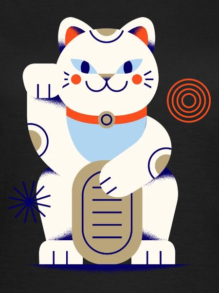 Maneki Neko, Gatto, Gatto fortunato, Neko, Giapponese