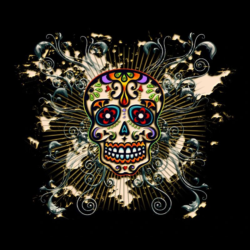 Sugar Skull, Totenkopf, Mexiko, Blumen, Schädel