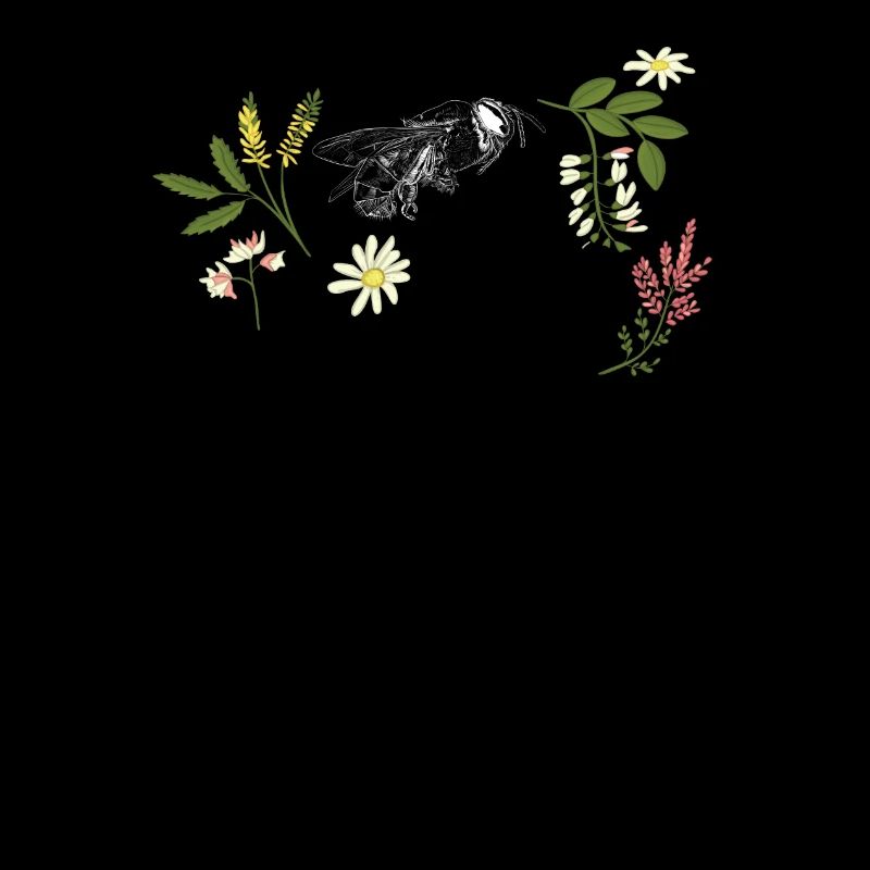 Abeille avec fleurs