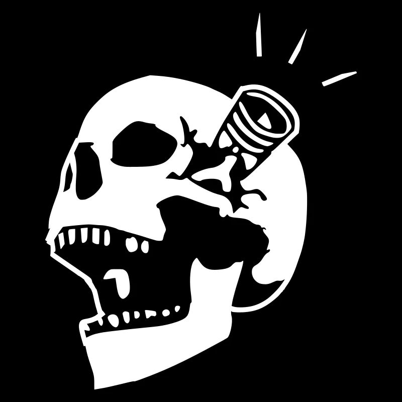 head piston speed crazy skull tuner bones sticker
