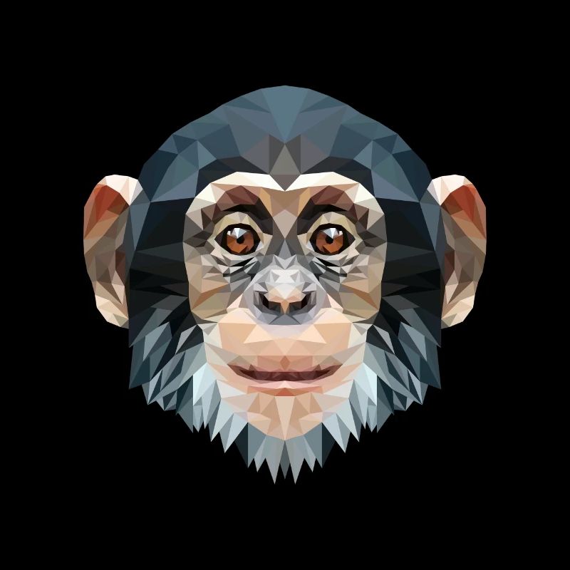 Polygone design singe chimpanzé