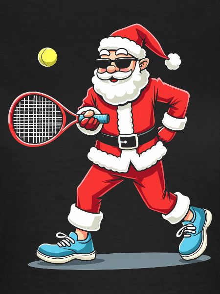 Tennis Playing Santa Claus Christmas Tennis