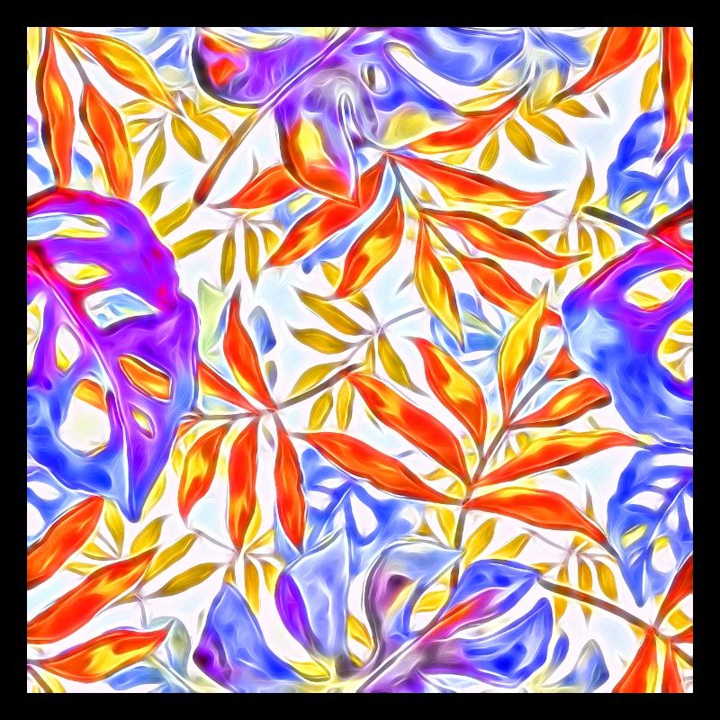 Collage de feuilles tropicales