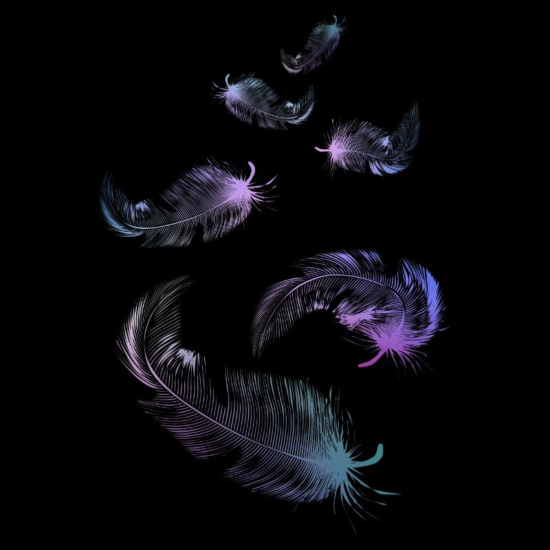 rainbow feathers lilac blue mint green