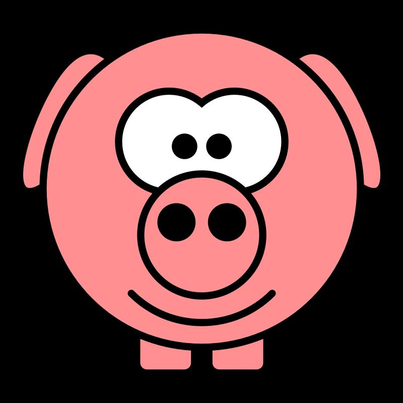 Cute cartoon comic pig peeps friendly