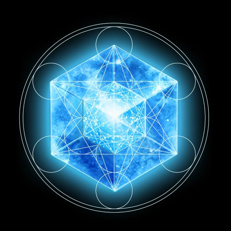 Metatrons Cube with TESSERACT, Hypercube 4D,