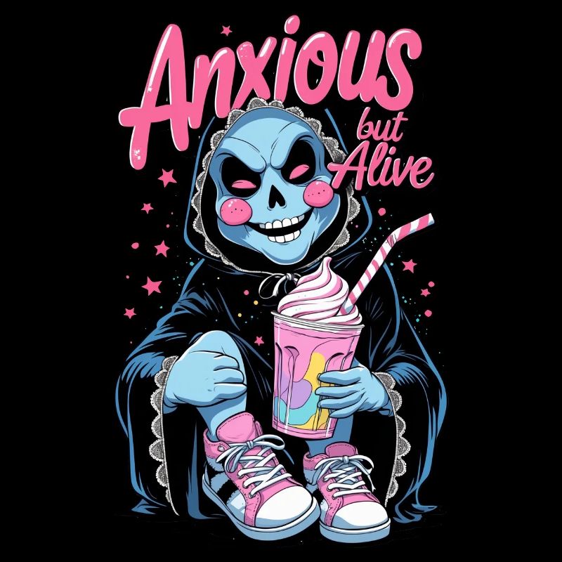 Creative Grim Reaper Design Anxious but Alive with