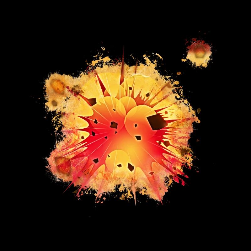 Explosion detonation brightly glowing