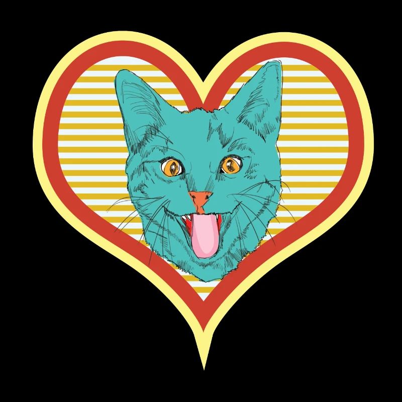 Le visage du chat tend la langue