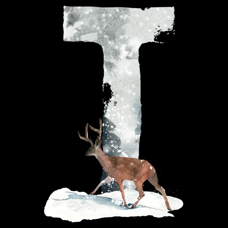 T – decorative character – winter