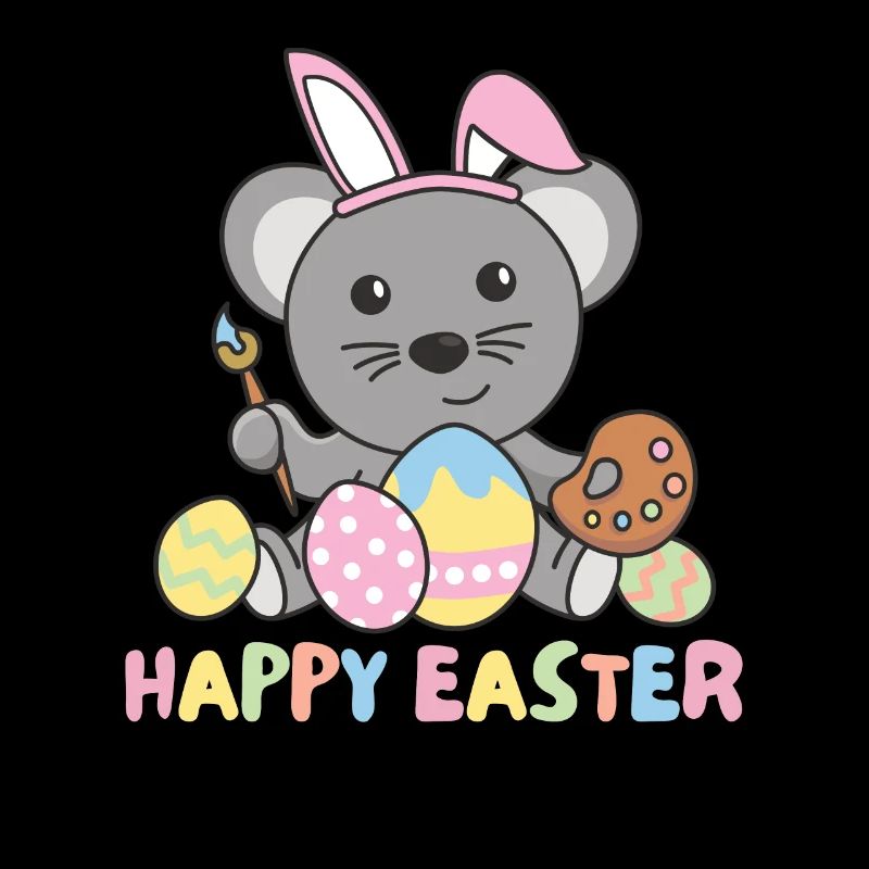 happy easter sweet mouse Easter with Easter eggs