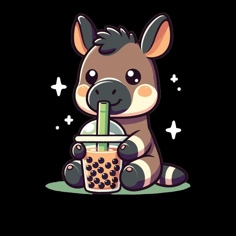 Kawaii Okapis Bubble Tea Boba Okapi