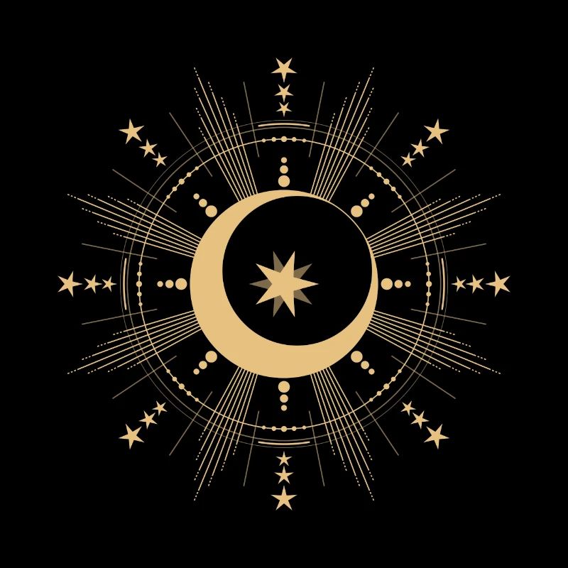 Moon and stars | abstract | Art Deco