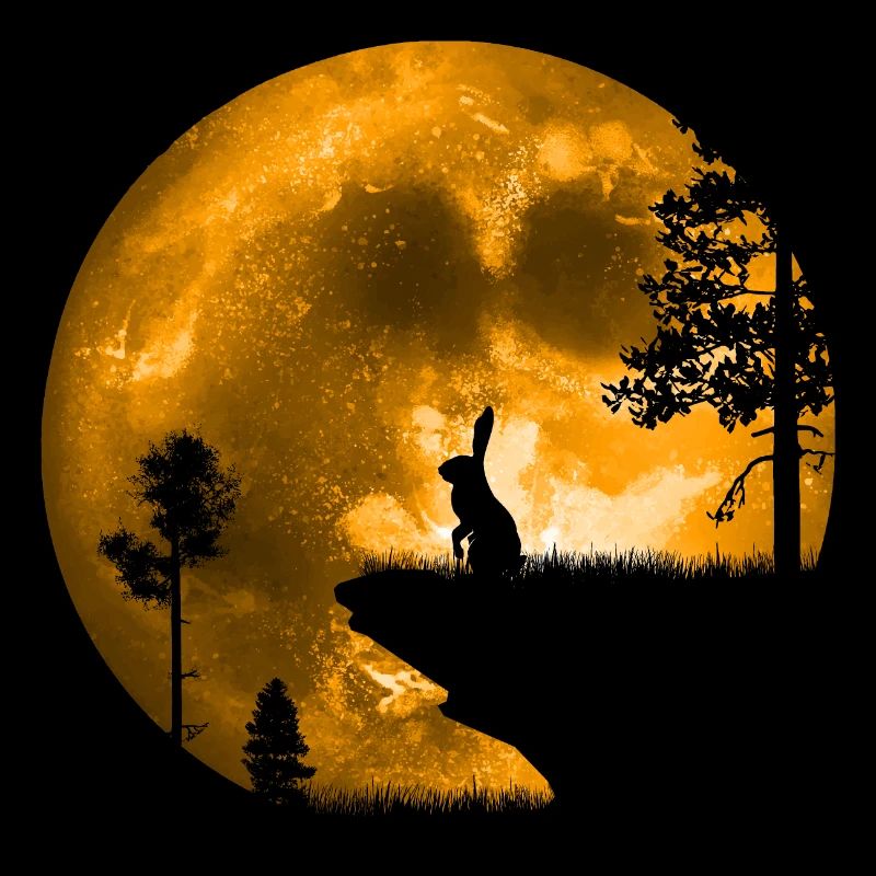 Lapin au clair de lune