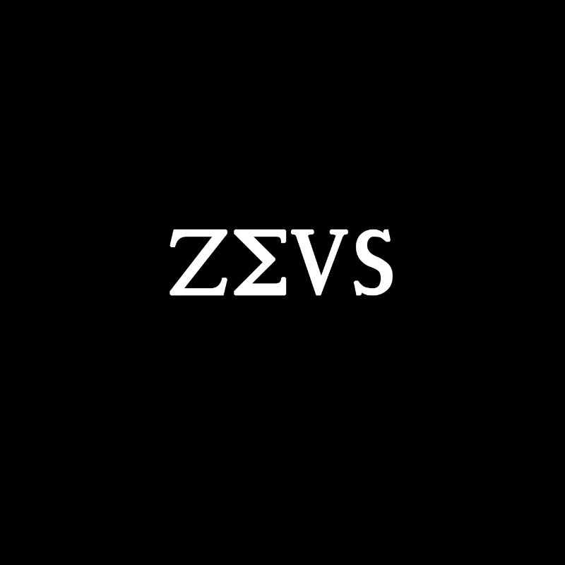 Zeus Design blanc en écriture grecque
