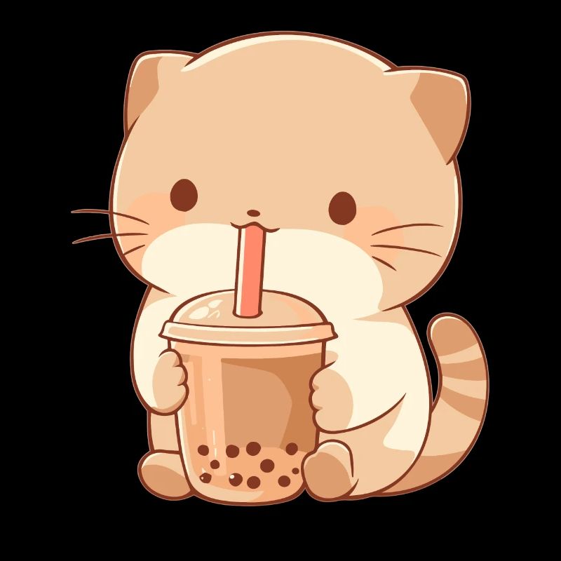 Boissons pour chats kawaii Boba Bubble Tea Chibi