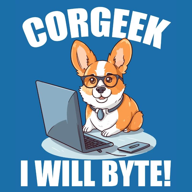 Corgi mit Brille I Will Byte Computerfreak Corgeek
