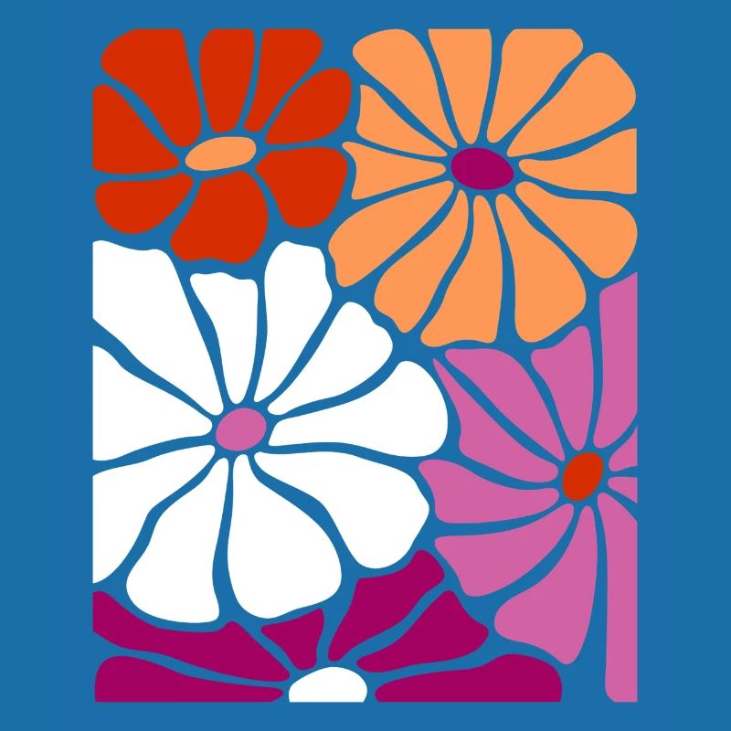 Farbenfrohe Blumen Lesben-Pride Kunst