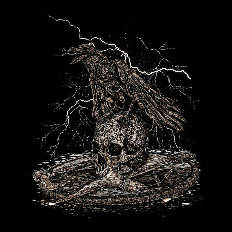HAMEAU ET ÉPÉE DE VIKING RAVE SKULL WIKINGER