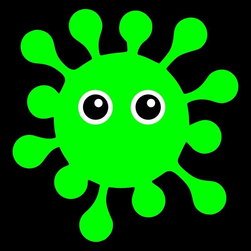 ★ Designfarben änderbar ★ Virus mit Kulleraugen