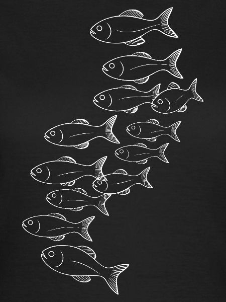 Fischschwarm Silhouette Muster