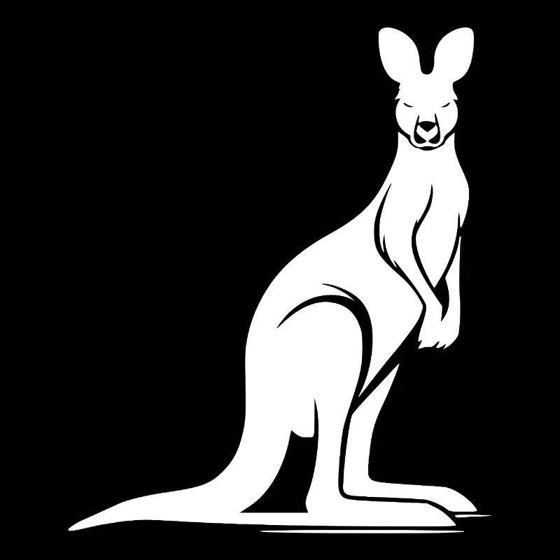 Wild animal silhouette with typical kangaroo pose