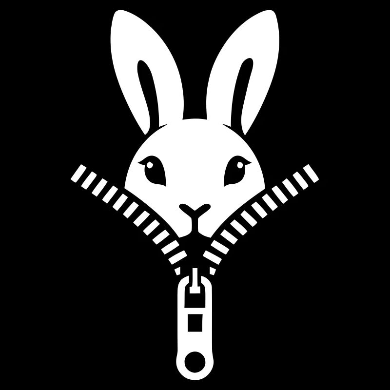 Petit lapin caché dans une fermeture éclair