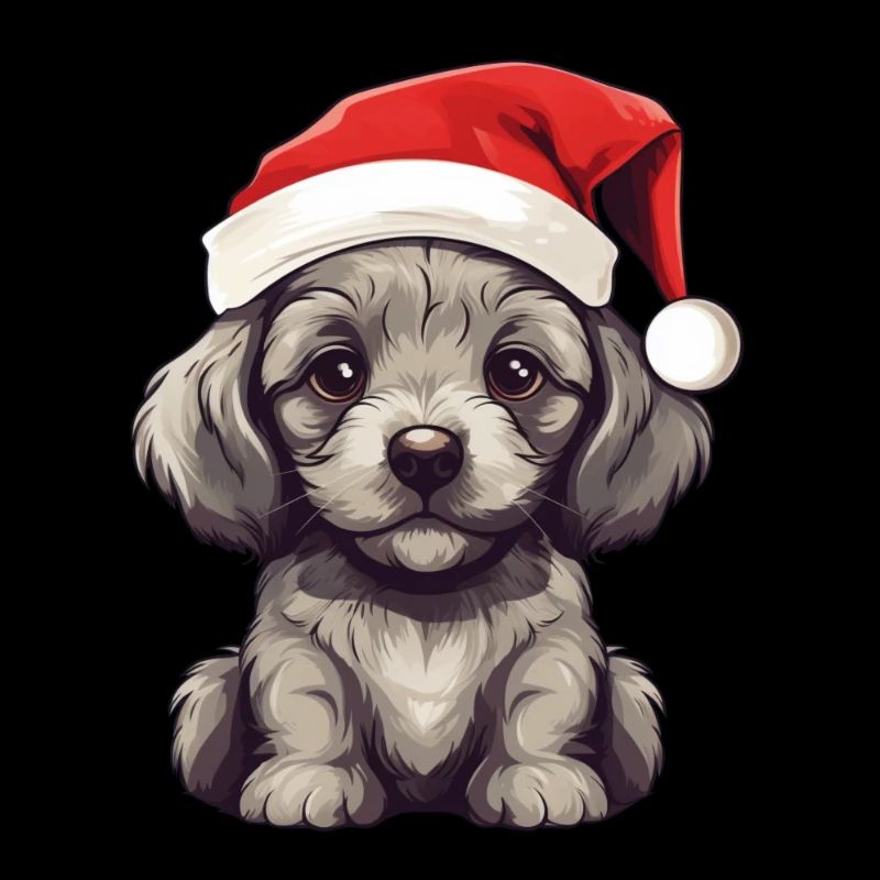 Weihnachtsmann-Welpe