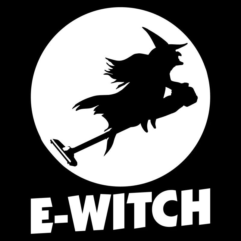 E-Witch - Hexe mit Staubsauger - Silhouette