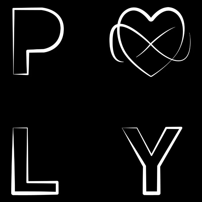 polyamour avec coeur en blanc