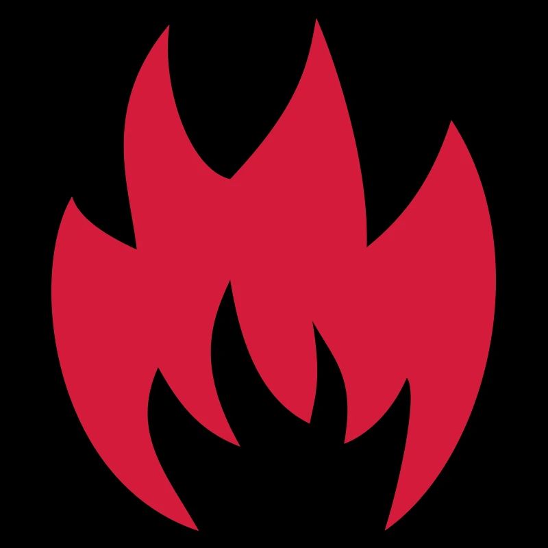 Flame Fire Solid Red Vector Graphic