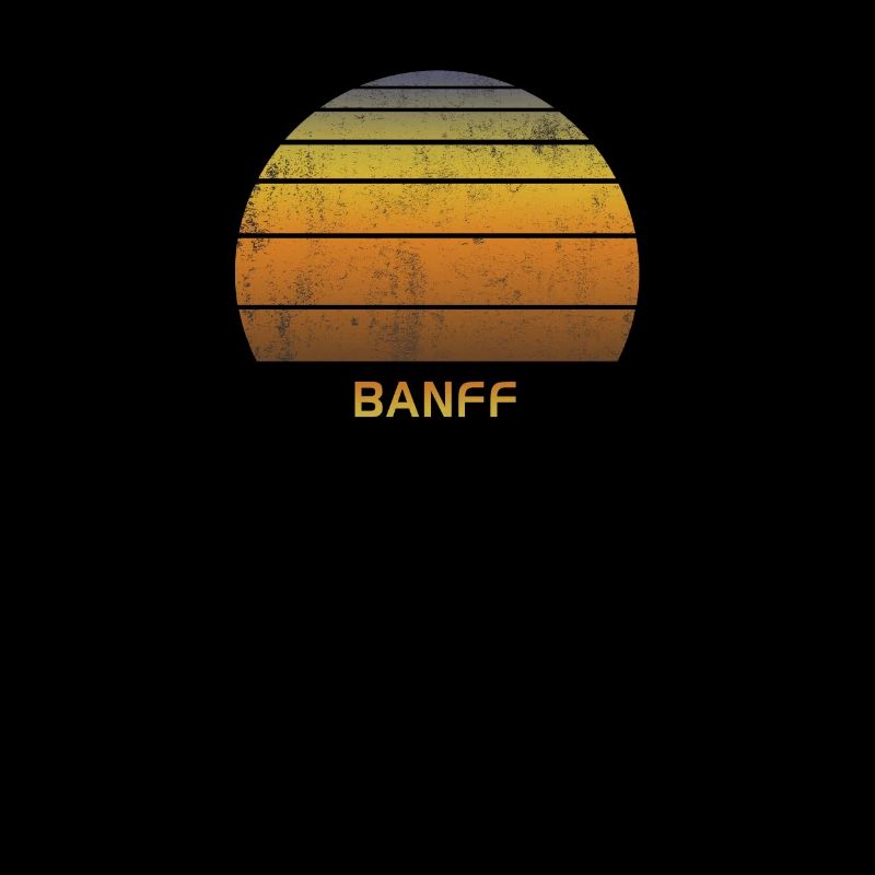 Retro Banff Canada Ski Skiing Outdoors Fan Sunset