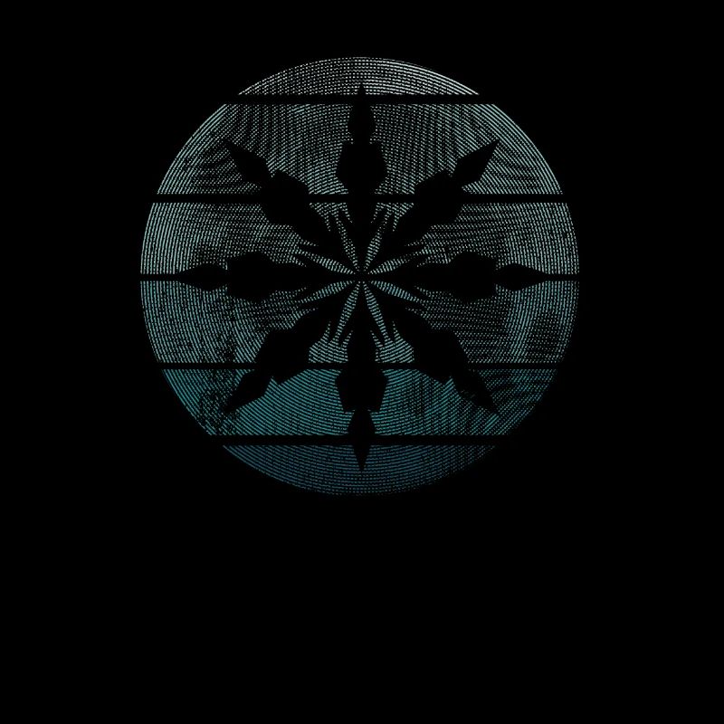 ICE FLOWER MOON blue, Vintage Style, Dot Grid