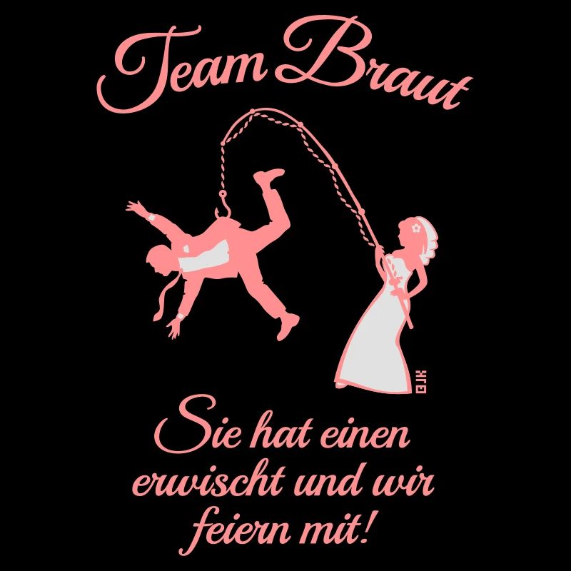 Team Braut Ehemann Angeln + Spruch (JGA / 2C)