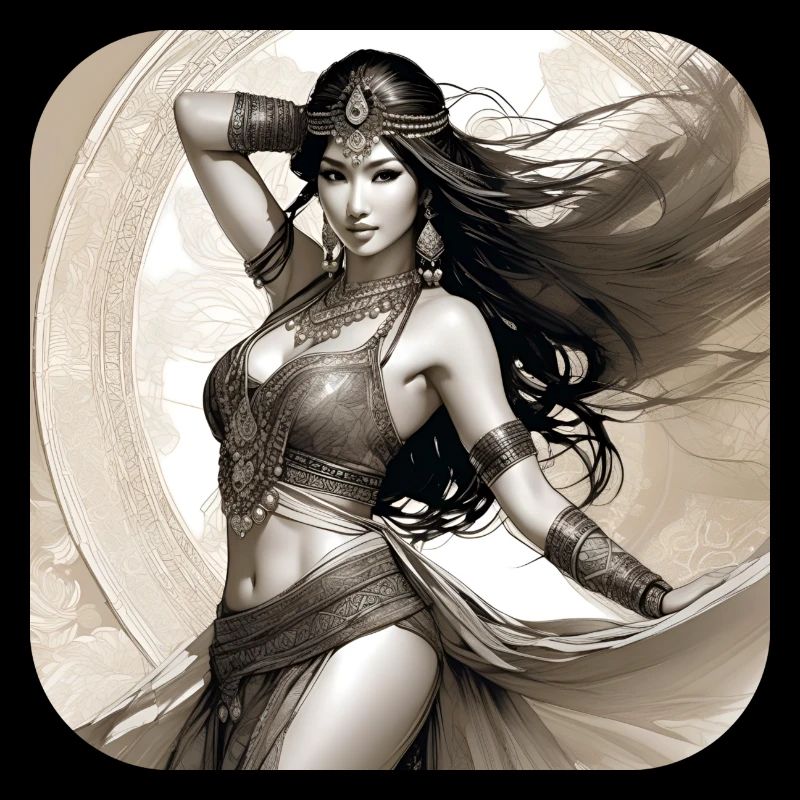 Mystical oriental belly dancer