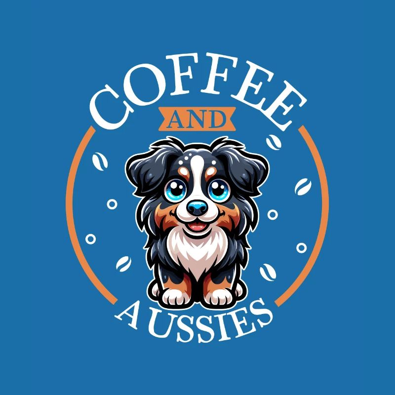 Coffee and Australian Shepherd