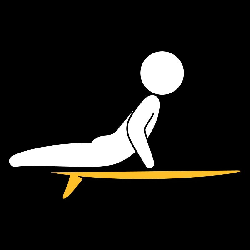 Ein Surfer mit seinem Surfboard